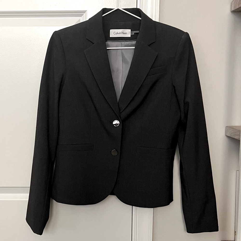 Calvin Klein Grey Blazer / Calvin Klein (Size: 2)